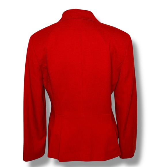 Kasper Women's Red Blazer Size 6 Single‎ Breasted Button Down Collar - Picture 2 of 7